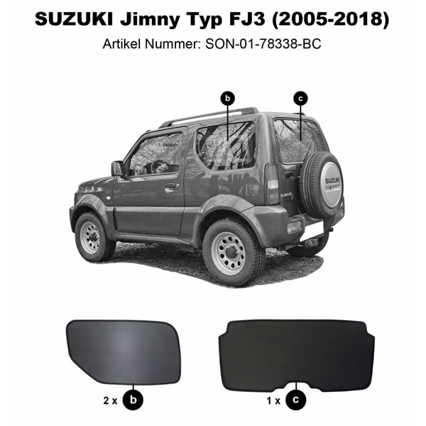 Typ GJ 2018 Sonnenschutz Sonniboy Suzuki Jimny 3-door 