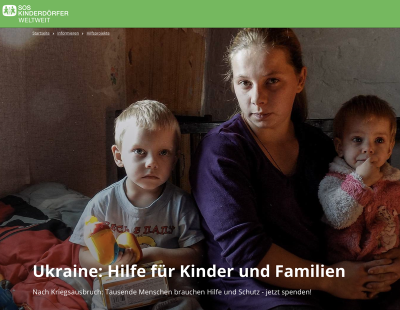 Ukraine Hilfe Kinder und Familien